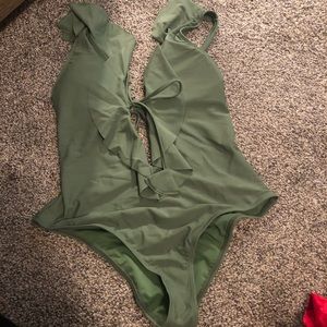 One piece ruffle suit
